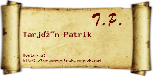 Tarján Patrik névjegykártya