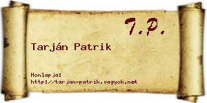 Tarján Patrik névjegykártya
